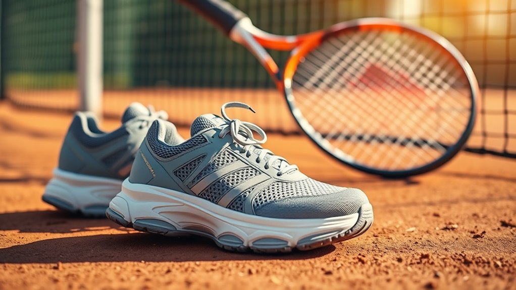 cushioned supportive tennis footwear