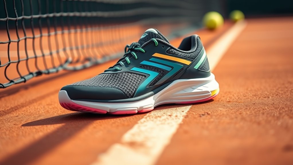 ventilated supportive tennis shoe